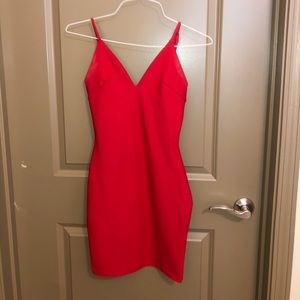 red bodycon mini dress
